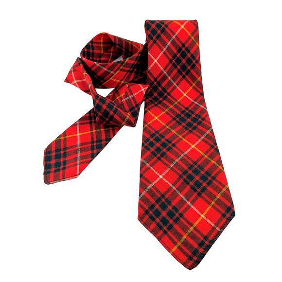 Vintage Lochcarron Tartan Plaid Tie Bruce Clan New Wool Made in Scotland Preppy - Picture 2 of 8
